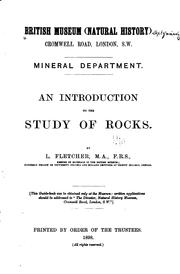 Cover of: An Introduction to the Study of Rocks