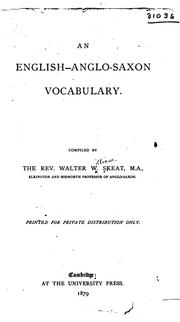 Cover of: An English-Anglo-Saxon Vocabulary