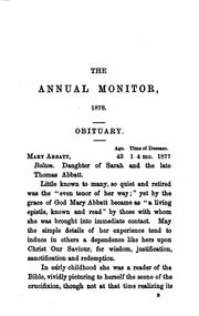 Cover of: The Annual Monitor for ... , Or, Obituary of the Members of the Society of ... by Joseph Joshua Green