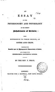 Cover of: An essay on the physiognomy and physiology of the present inhabitants of Britain, with reference ...