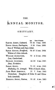 Cover of: The Annual Monitor for ... , Or, Obituary of the Members of the Society of ... by Joseph Joshua Green