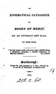Cover of: An ænigmatical catalogue of books of merit. [With] Key