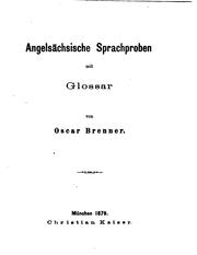 Angelsächsische Sprachproben mit Glossar by Oskar Brenner