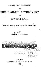 Cover of: An Essay on the History of the English Government and Constitution: From the ...