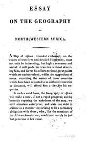 Cover of: An Essay on the Geography of North-Western Africa: By T. Edward Bowdich