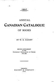 1896[-1897] The Annual Canadian Catalogue of Books by Willet Ricketson Haight