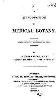 Cover of: An introduction to medical botany