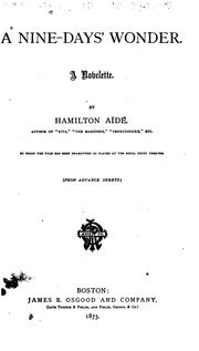 Cover of: A Nine-days' Wonder: A Novelette by Hamilton Aïdé