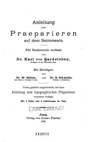 Cover of: Anleitung zum Praeparieren auf dem Seziersaale: Für Studierende verfasst