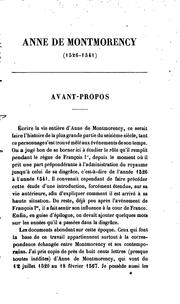 Cover of: Anne de Montmorency, grand maître et connétable de France: a? la cour, aux arme?es et au conseil ... by Francis DeCrue de Stoutz, Francis DeCrue de Stoutz