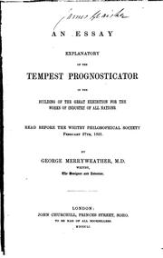 Cover of: An Essay Explanatory of the Tempest Prognosticator in the Building of the ... by George Merriam