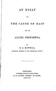 Cover of: An Essay on the Cause of Rain and Its Allied Phenomena