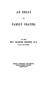 Cover of: An essay on family prayer by Charles Bridges