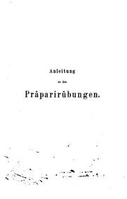 Cover of: Anleitung zu den Praepariruebungen by Georg Hermann von Meyer