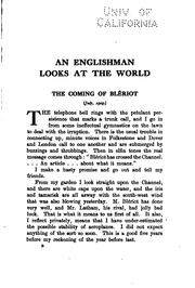 Cover of: An Englishman Looks at the World: Being a Series of Unrestrained Remarks ...