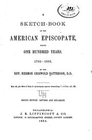 Cover of: A Sketch-book of the American Episcopate During One Hundred Years, 1783-1883