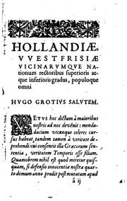 Cover of: Apologeticvs eorvm qvi Hollandiæ Vvestfrisiæqve & vicinis quibusdam nationibus ex legibus ...