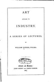 Cover of: Art Applied to Industry: A Series of Lectures