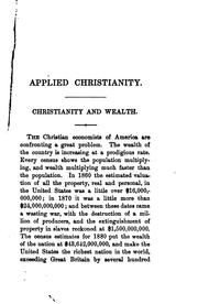 Cover of: Applied Christianity: Moral Aspects of Social Questions by Washington Gladden