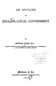 Cover of: An Outline of English Local Government by Edward Jenks