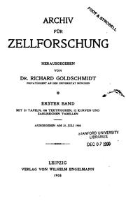 Cover of: Archiv für Zellforschung