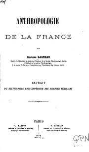 Cover of: Anthropologie de la France