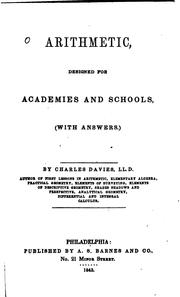 Cover of: Arithmetic, Designed for Academies and Schools by Charles Davies, Charles Davies