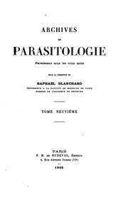 Cover of: Archives de parasitologie by Raphaël Anatole Émile Blanchard