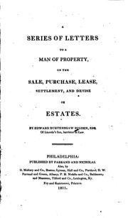 Cover of: A Series of Letters to a Man of Property, on the Sale, Purchase, Lease, Settlement, and Devise ...