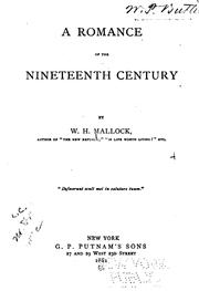 Cover of: A Romance of the Nineteenth Century