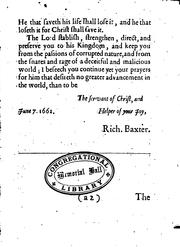 Cover of: A Saint Or a Brute.: The Certain Necessity and Excellency of Holiness, &c ... by Richard Baxter