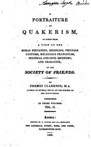 Cover of: A portraiture of Quakerism by Thomas Clarkson