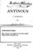 Cover of: Antinous: A Romance of Ancient Rome