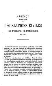 Cover of: Apercu̧ de l'état actuel des législations civiles de l'Europe, de l'Amerique ...