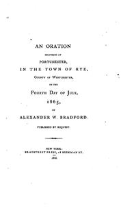 Cover of: An Oration Delivered at Portchester, in the Town of Rye, County of Westchester, on the Fourth ...