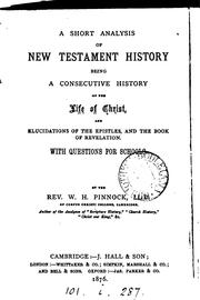 Cover of: A short analysis of New Testament history