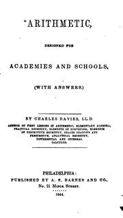 Cover of: Arithmetic, Designed for Academies and Schools: With Answers by Charles Davies