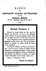 Cover of: Archiv für pathologische Anatomie und Physiologie und für klinische Medicin by Rudolf Ludwig Karl Virchow