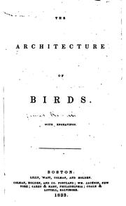 Cover of: The Architecture of Birds by James Rennie