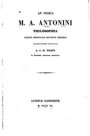 Cover of: An stoica M.A. Antonini philosophia aliquid Christianae doctrinae debuerit: Quaestionem tentativ