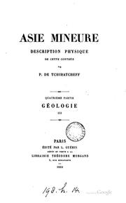 Cover of: Asie mineure. [With] Atlas