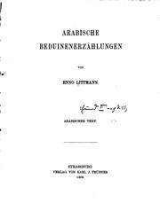 Cover of: Arabische Beduinenerzählungen von Enno Littmann... by Enno Littmann