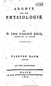 Cover of: Archiv für die Physiologie by Johann Christian Reil