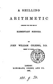 Cover of: A shilling arithmetic