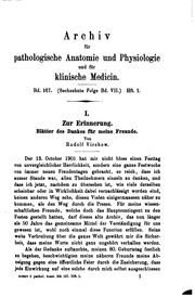 Cover of: Archiv für pathologische Anatomie und Physiologie und für klinische Medizin by Rudolf Ludwig Karl Virchow