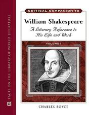 Cover of: Critical companion to William Shakespeare: a literary reference to his life and works