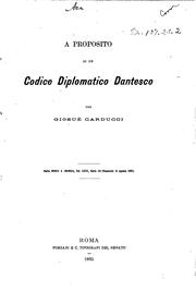 Cover of: A proposito di un codice diplomatico dantesco