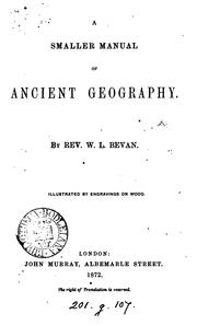 Cover of: A smaller manual of ancient geography