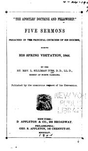 Cover of: "The Apostles ̓doctrine and Fellowship." Five Sermons Preached in the Principal Churches of His ...