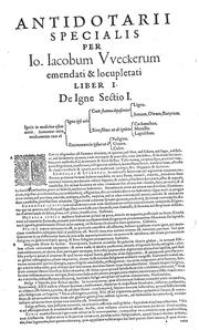 Cover of: Antidotarium speciale by Johann Jacob Wecker